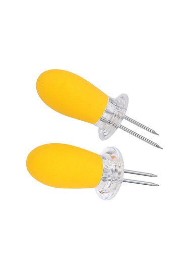 Jeehugo 2'li Sarı Bbq Mısır İğnesi, Tpr Kolu Ve Paslanmaz Çelik, Sabit Tutma Ve Kolay Temizleme Özellikli, Mangal Ve Pikniklerde Kullanım Çok Renkli