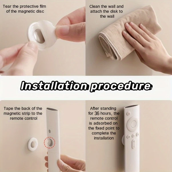 Chuangyinshop Beyaz Manyetik Duvara Monte Askı Uzaktan Kumanda Depolama Beyaz