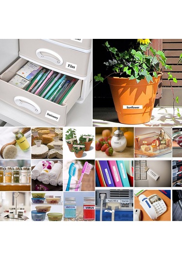 Yuntech01 Brother M-k221 9mm Beyaz Arka Plan Siyah Yazı Etiket Bandı - 8m Uzunluk, Plastik Malzeme, Siyah-gri Kasa Rastgele