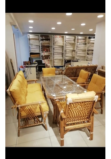 Nivemeshome 7 Kişilik Minderli Bambu Oturma Seti 4 Sandalye+3 Lü+sehpa Çok Renkli Nivemeshome 7 Kişilik Minderli Bambu Oturma Seti 4 Sandalye+3 Lü+sehpa Çok Renkli