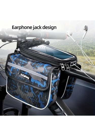 Willowhaven Kamufle Yeşil Bisiklet Sırt Çantası Sürüş Çantası Üst Boru Torbası Haki