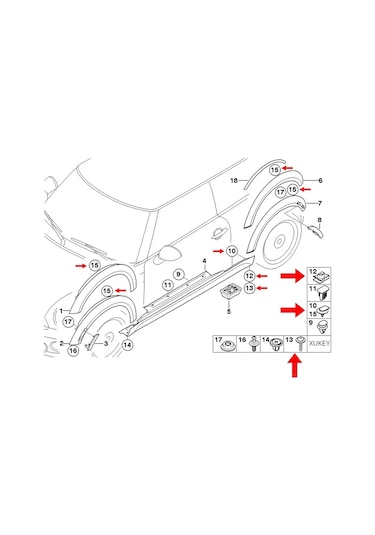 Fobz Metal Klipsli Araç Sabitleme Vidaları 40'lı Set 391712915