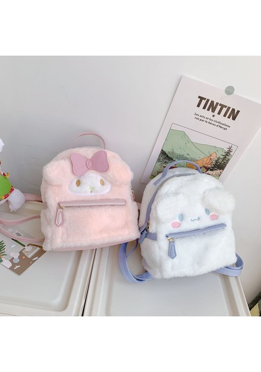 Vkemall Küçük Kızlar İçin Sevimli Kuşaklı Kumaş Çanta - Hafif, Dayanıklı Outdoor Aktivite Sırt Çantası Pembe Tavşan Pembe