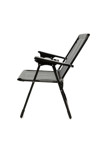 Natura 4 Adet Kamp Sandalyesi Oval Bardaklık Gri + MDF Masa Gri