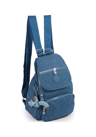 Küçük Boy Krinkıl / Klinkır Su Geçirmez Uzun Askılı Çok Gözlü Günlük Kadın Sırt Çantası Mavi 12-4g Mavi