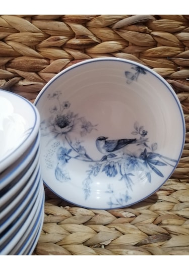 Güral Porselen Kuş Model 17 Cm 12 Adet Çukur Tabak