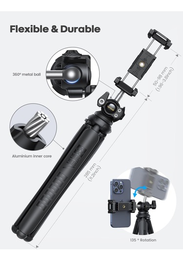 Lamicall Cep Telefonu Ve Kamera Uzaktan Kumandali Selfie Çubugu Tripod Sttp02