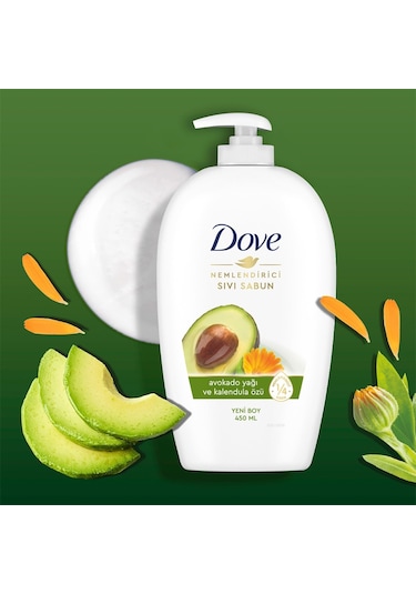 Dove Avokado Yağı Ve Kalendula Özü Nemlendirici Sıvı Sabun 3 x 450 ML