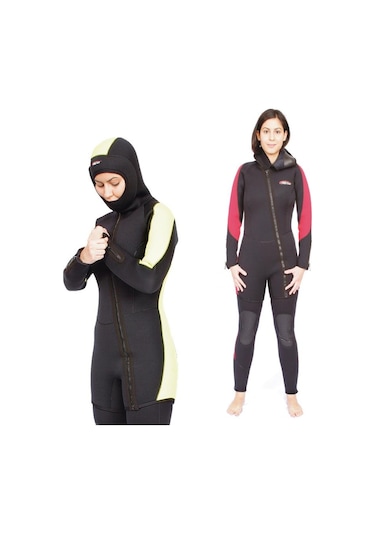 Free-Sub 5Mm Ege Siyah Kadın Scuba Tüplü Dalış Elbisesi Wetsuit (489036522) Siyah