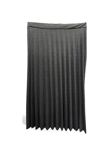 Eren Style Pileli Pamuklu Diyagona Beli Lastikli Etek 95 Cm - 38-50 Vizon