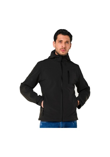 Endüstri Giyim Şensel Softshell Mont Siyah (91E2550) Su Itici Rüzgar Geçirmez