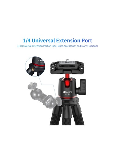 Ulanzi Mt-11 Esnek Ahtapot Tripod Standı 1/4 İnç Vida 2'si 1 Arada Platform Tasarımı 360 Ayarlanabilir Bilyalı Başlık 2kg/4.4lbs Yük Kapasitesi Akıllı Telefon Dslr Slr Kamera Canlı Yayın Çevrimiçi Video Kaydı İçin Siyah