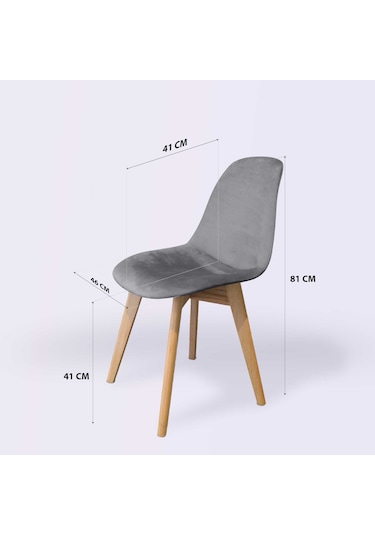 Woodesk Dallas Ağaç Ayaklı, Gri Renk Sandalye Snd3023-grı