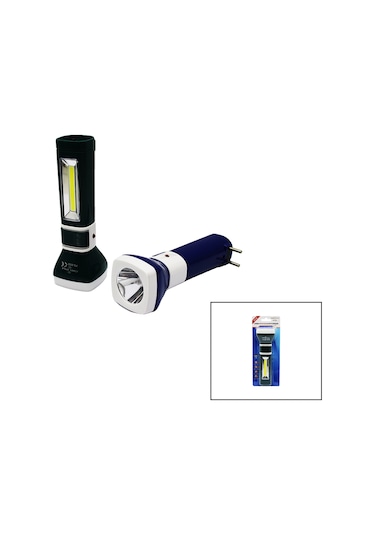 2ın1 1w + Cob Led Fiş Şarjlı El Feneri Çok renkli