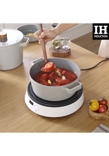 Neoflam Fika Gri Alüminyum Döküm Gaz ve İndüksiyonlu Tencere 22X9