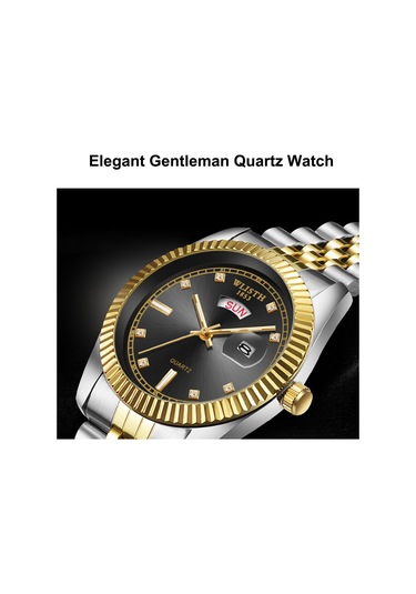 Leezsing Wlısth S525 Erkek Kol Saati - Klasik Ticari Stili, Çelik Kayış, Kuvars Hareket, 30m Su Geçirmez, Çok Fonksiyonlu Moda Saat Çok Renkli