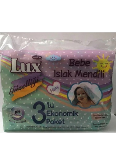 Lux Extra Sensitive Bebe Islak Mendili 3'Lü Ekonomik Paket 168'Li