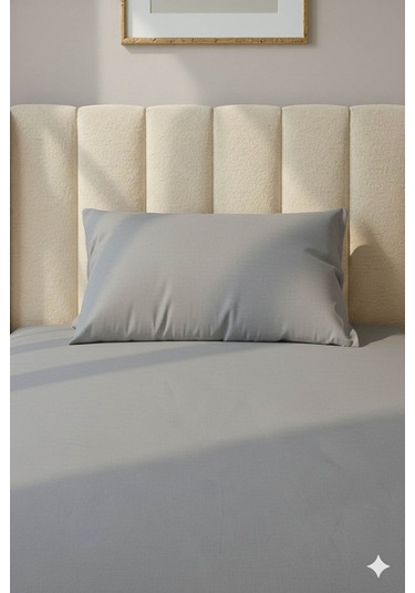 %100 Pamuk Ranforce Premium Tek Kişilik Lastikli Çarşaf Seti - Ko Koyu Gri