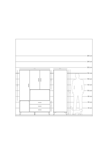 Kronos Dolap 6 Raflı 3 Çekmeceli 3 Kapaklı 132x59x195 Aytaşı-çam/aytaşı Atlas Çam/aytası