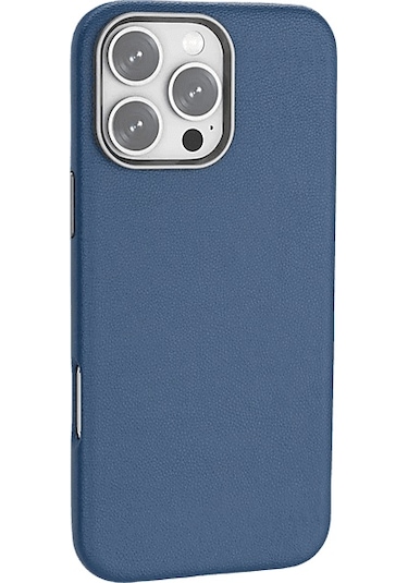 Pıılı Apple Uyumlu iPhone 16 Pro Max Leather Magsafe Telefon Kılıfı Mavi Mavi