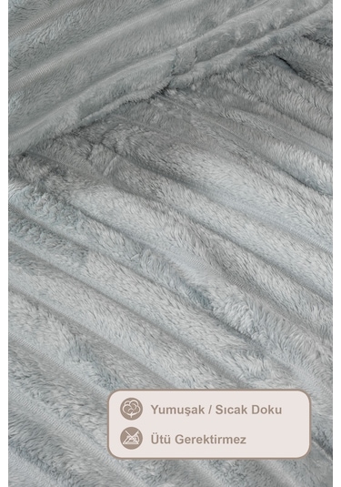 Elart Mateo Battaniye Seti Tek Kişilik Wellsoft 2 Parça 180x240 Cm Gri Gri