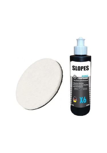 Slopes X6 Glass Compound Çizik Giderici Cam Pastası 250ml. Keçe Seti