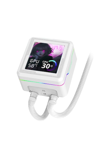 Dragos Aquaforge V2 240mm Beyaz Argb Lcd Ekranlı İşlemci Sıvı Soğutucu