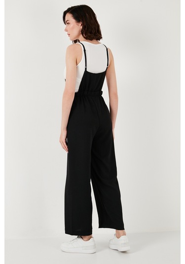 Lela Keten Karışımlı Askılı Bahçıvan Bayan Tulum 66970232S4 Siyah