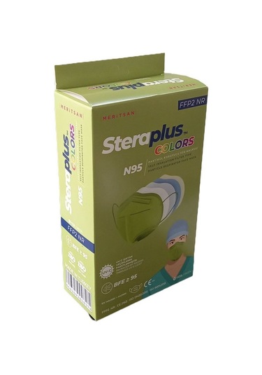 Steraplus Colors Ffp2 5 Katmanlı Telli N95 Maske Yeşil 10'lu