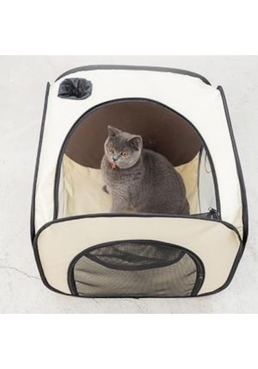 Pet Taşınabilir Katlanabilir Kedi Playpen Cates Kennel Oxford Bezi Pet Çıkarılabilir Fermuar Üst Gölge Kapak Kapalı Dış Mekan Kullanımı Taşıyıcılar Ve Amp Bebek Arabası