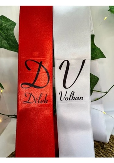 Gelin Damat Isimli Tören Takı Kurdelesi 2 Adet B-33