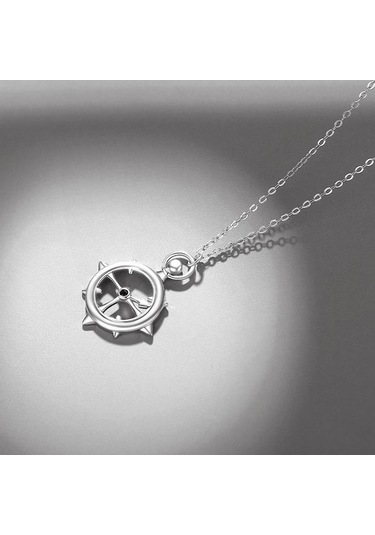 Novahub 925 Gümüş Lüks Kişilik Kolye - Kadın Klasik Gelgit Kolye - Gümüş Sterlin - Zirkon Taşlı Kolye - 50cm Uzunluk Gümüş