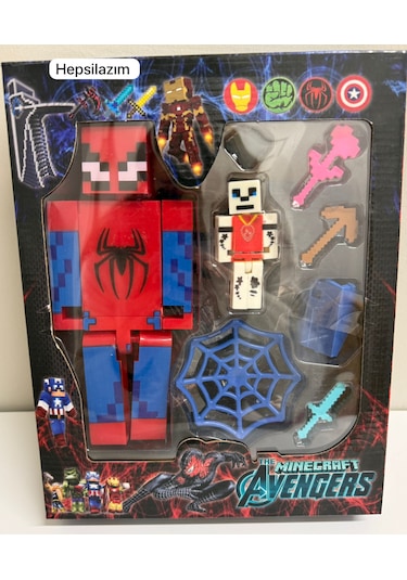 Oyuncak Minecraft Avengers Spiderman Figür Seti Aksesuarlı Minecraft
