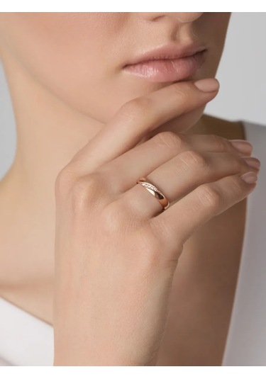 Lepta 925 Ayar Gümüş 585 Ayar Altın Kaplamalı Yüzük 195745811 Gri