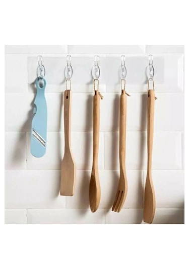 Babylondy Yapışkanlı 5'li Şeffaf Askı Pratik Şeffaf