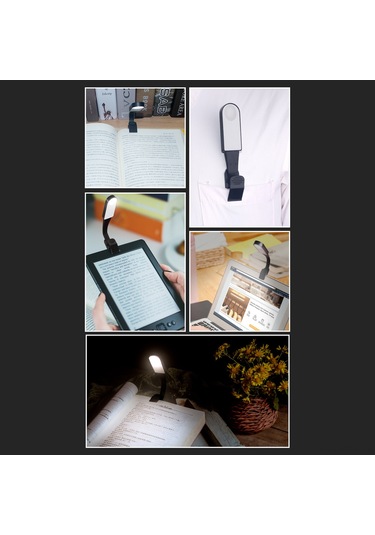 Suofeng Dokunmatik Anahtar Çift Renk Ayarli 3000-6000k Usb Şarjlı Klips Işığı - Portatif Okuma Lambası Yatak Odası Kitap Lambası Siyah