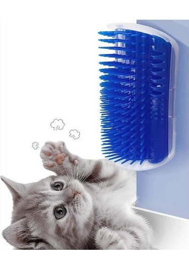 2 Paket Kedi Bakım Fırçası, Kedi Yüz Kazıyıcı, Kısa Uzun Kürk Kediler İçin Kedi Masaj Tarakları Mavi