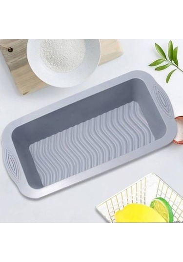 Fastbuy 8 Inç Gri Yuvarlak Silikon Kek Kalıbı, Kare Dikdörtgen Fırın Tavası, Tost Pişirme Kapları Gri
