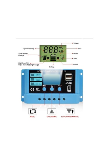 Ganzhoushop Sones Solar Şarj Şarj Pv Lityum Kurşun-asit Kontrol Deşarj Cihazı Akü 24v 12v 10a / Xq - Güneş Enerjisi Akü Şarj Regülatörü
