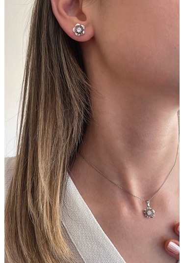 925 Ayar Gümüş Çiçek Set - 67018600 Gümüş