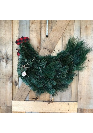 Noel Bahçesi Balkon Dekoru:仿真 Tavuk Desenli Çiçekli Sinekli Süs, Dış Mekan İçin Dayanıklı Tahta Stili Aksesuar