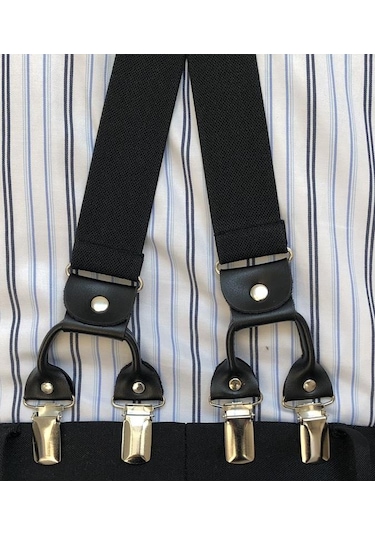 8 Klipsli Siyah Pantolon Askısı