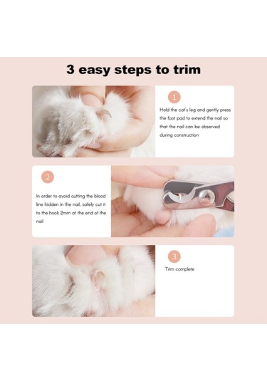 Vkemall Kedi Köpek Tırnak Kesici - Profesyonel Kedi, Köpek, Hamster Ve Küçük Hayvanlar İçin Plastik Tırnak Kesici Beyaz/pembe/mavi/sarı Seçenekli