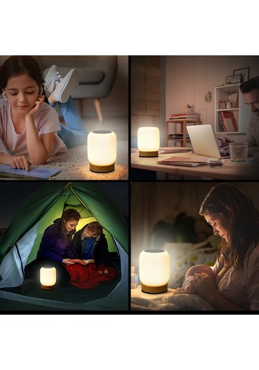 Hombey Led Akıllı Gece Lambası: Dokunmatik Kontrol, Üç Renk Seçeneği, Sürekli Parlaklık Ayarlama, Batarya İle Dışarıda Kullanıma Uygun, Odalar İçin Atmosfer Lambası Diğer