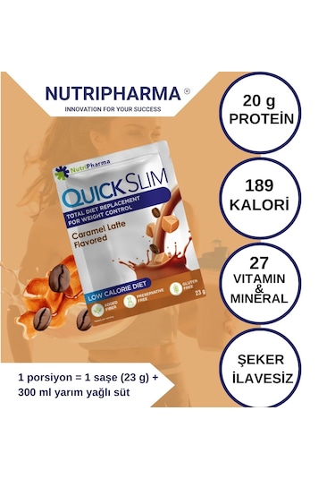Whey Proteinli Öğün Yerine Geçen Diyet Shake Karamel Latte 30 Saşe + Shaker