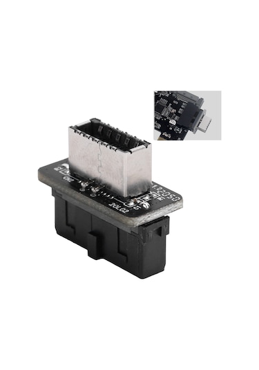 Yaleker Anakart Usb3.0/3.1 19p/20p'den Type-e'ye 90 Derece Dönüştürücü, Önden Tip-c Portu, 10gbps Hız, Kararlı Sinyal, Sürücü Gerektirmez