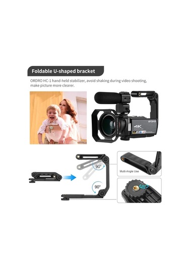 Ordro Camcorder IR Wi-Fi Gece Görüşü Dijital Video Kamera