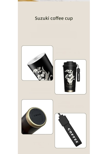 Tuomeng Yeni Yüksek Görünümlü 316 Astarlı Termos Bardak Pipetli Bardak 530ml Beyaz