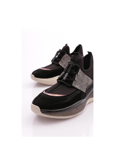 Dgn 2047 Kadin Yani Taşli Spor Ayakkabi 2047-2026-R1534 Siyah