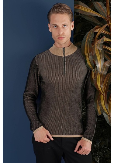 Tr 859 Slim Fit Camel Klasik Triko CAMEL